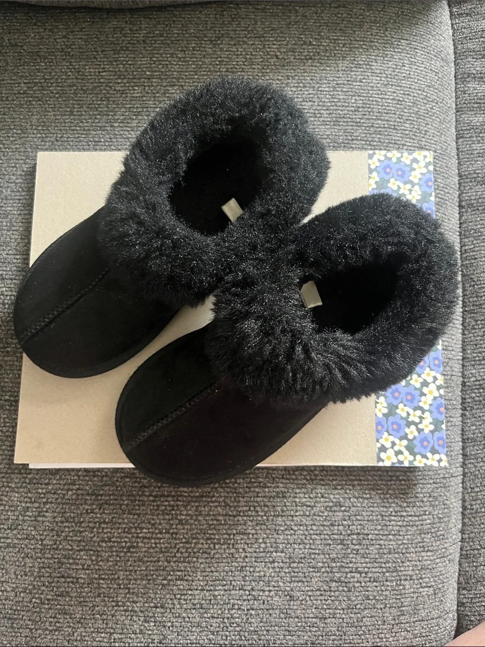 Target Kids Black Faux Fur-Lined Boots/Slippers